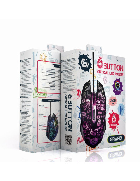 MOUSE USB OPTICAL BLACK/MUS-6B-GRAFIX-01 GEMBIRD