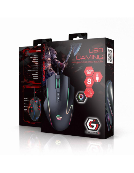 MOUSE USB OPTICAL GAMING RGB/MUSG-RAGNAR-RX300 GEMBIRD