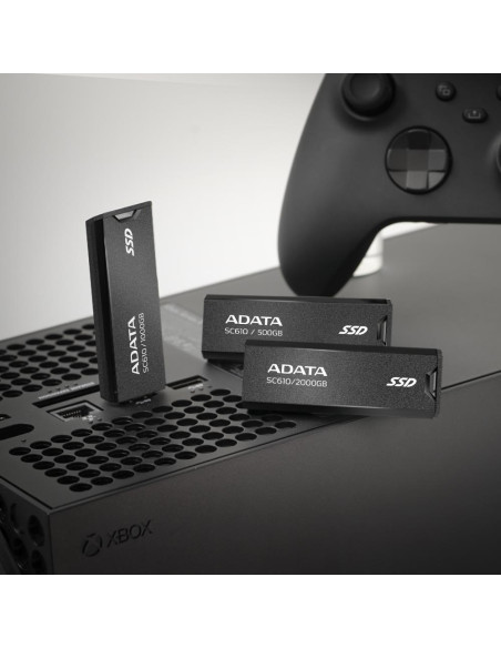 External SSD, ADATA, SC610, 2TB, USB 3.2, Write speed 500 MBytes/sec, Read speed 550 MBytes/sec, SC610-2000G-CBK/RD