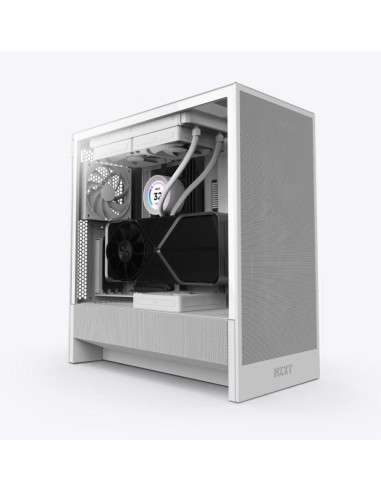Case, NZXT, H5 Flow, MidiTower, Case product features Transparent panel, Not included, ATX, EATX, MicroATX, MiniITX, Colour Whi