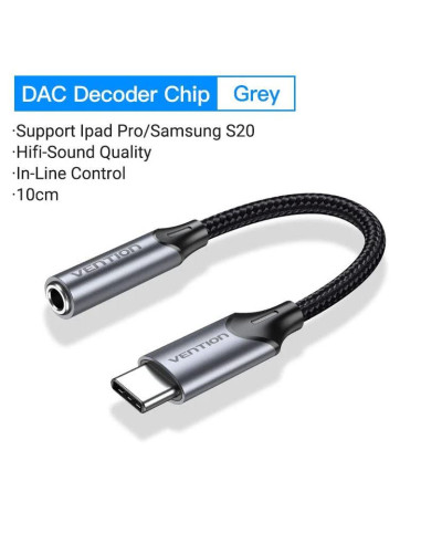 ADAPTER USB-C TO AUDIO 3.5MM/0.1M BGMHA VENTION