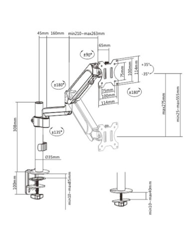 DISPLAY ACC MOUNTING ARM/17-32" MA-DA1P-01 GEMBIRD
