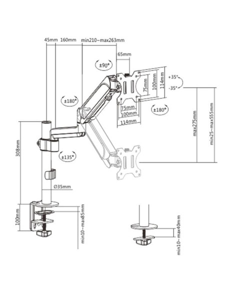 DISPLAY ACC MOUNTING ARM/17-32" MA-DA1P-01 GEMBIRD