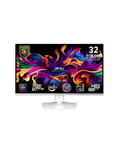 Monitor, MSI, MPG 321URXW QD-OLED, 31.5", Gaming/4K, Panel QD-OLED, 16:9, 240 Hz, 0.03 ms, MPG321URXWQD-OLED