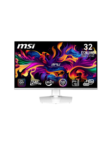 Monitor, MSI, MPG 321URXW QD-OLED, 31.5", Gaming/4K, Panel QD-OLED, 16:9, 240 Hz, 0.03 ms, MPG321URXWQD-OLED
