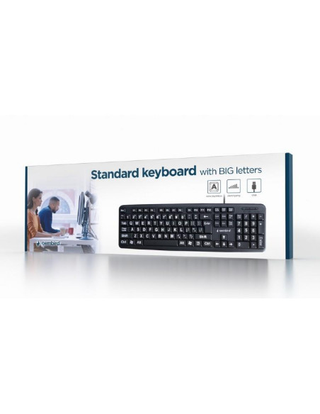 KEYBOARD STANDART USB ENG BIG/LETT. BLACK KB-US-103 GEMBIRD