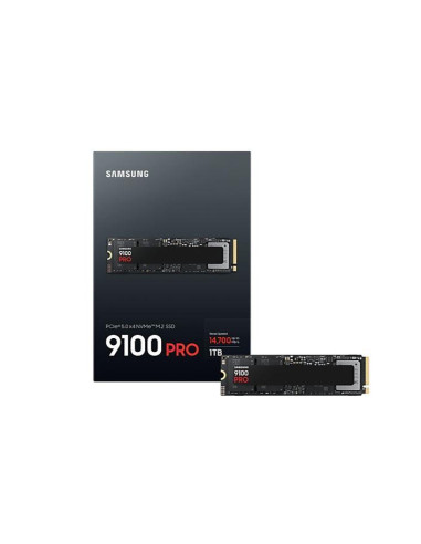 SSD, SAMSUNG, 9100 PRO, 1TB, M.2, PCIe Gen5, NVMe, TLC, Write speed 13300 MBytes/sec, Read speed 14700 MBytes/sec, 2.38mm, TBW 