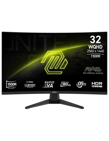 LCD Monitor, MSI, MAG 321CQF E18, 31.5", Gaming/Curved, Panel VA, 2560x1440, 16:9, 180 Hz, 0.5 ms, MAG321CQFE18