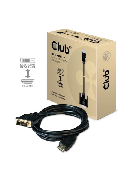 CABLE DVI-D TO HDMI 2M/M/M CAC-1210 CLUB3D