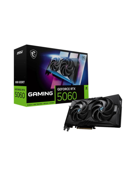 Graphics Card, MSI, NVIDIA, GeForce RTX 5060, 8 GB, GDDR7, 128 bit, PCI Express x16 5.0, Active, RTX50608GGAMINGOC