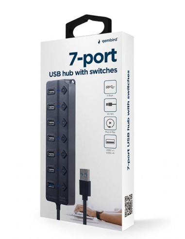 I/O HUB USB3 7PORT/UHB-U3P1U2P6P-01 GEMBIRD