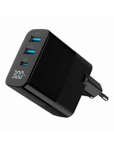 CHARGER USB 30W 3PORT/TA-UC-PDQC30LCD-BK-02 GEMBIRD