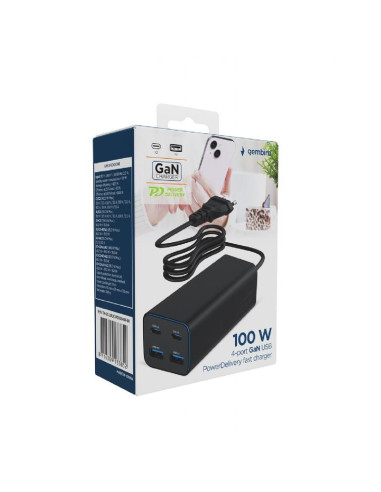 CHARGER USB UNIVERSAL 4P 100W/TA-UC-2A2C-PD100-01-BK GEMBIRD