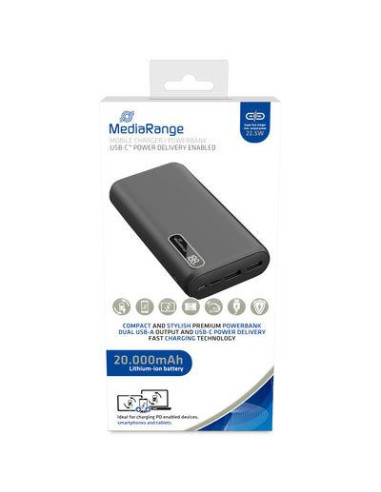 POWER BANK USB 20000MAH/MR756 MEDIARANGE