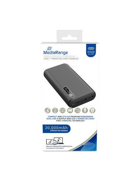 POWER BANK USB 20000MAH/MR756 MEDIARANGE