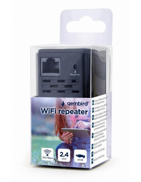 WRL REPEATER 300MBPS/BLACK WNP-RP300-03-BK GEMBIRD