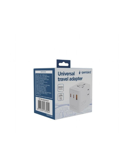 POWER ADAPTER TRAVEL 20W/WHITE TPA-1A2C20-01-W GEMBIRD