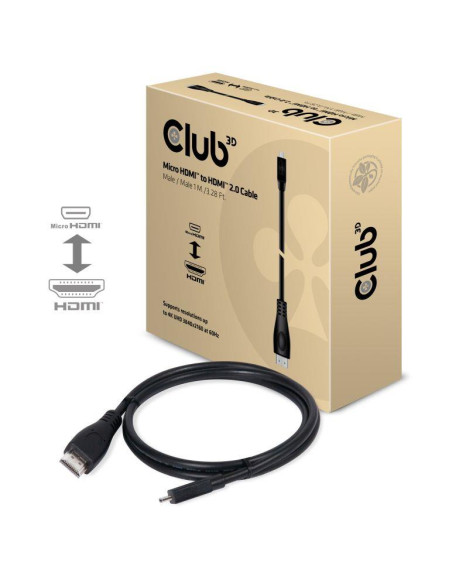 CABLE MICRO HDMI TO HDMI 1M/M/M CAC-1351 CLUB3D