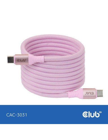 CABLE USB-C TO USB-C 2M/MAGNETIC PINK CAC-3031 CLUB3D