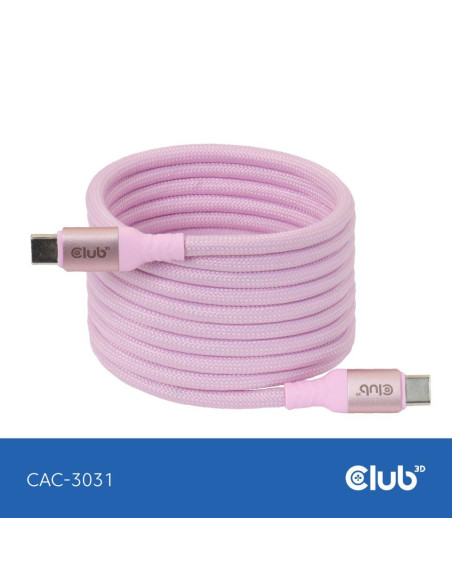 CABLE USB-C TO USB-C 2M/MAGNETIC PINK CAC-3031 CLUB3D