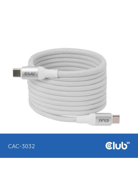 CABLE USB-C TO USB-C 2M/MAGNETIC WHITE CAC-3032 CLUB3D
