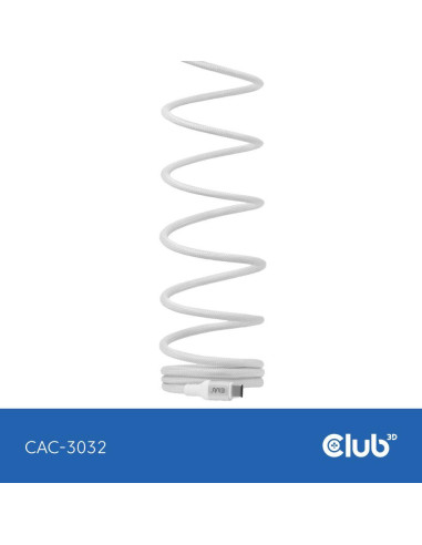 CABLE USB-C TO USB-C 2M/MAGNETIC WHITE CAC-3032 CLUB3D