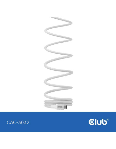 CABLE USB-C TO USB-C 2M/MAGNETIC WHITE CAC-3032 CLUB3D