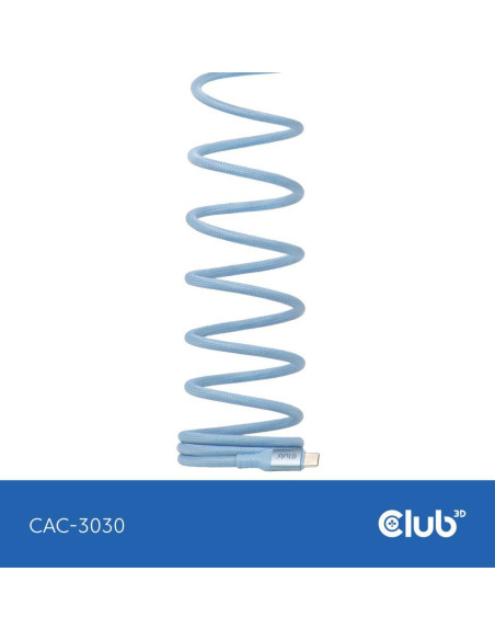CABLE USB-C TO USB-C 2M/MAGNETIC BLUE CAC-3030 CLUB3D