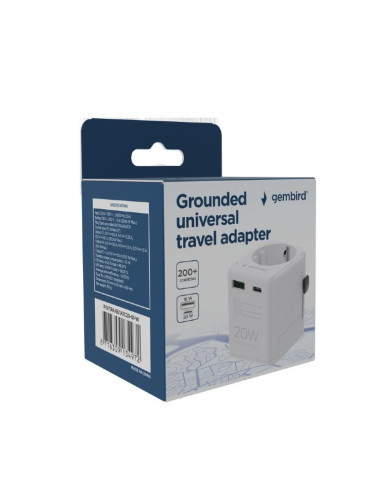 POWER ADAPTER GROUNDED 20W/WHT TPA-EU1A1C20-01-W GEMBIRD