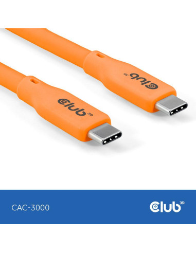 CABLE USB-C TO USB-C 2M/M/M ORANGE CAC-3000 CLUB3D