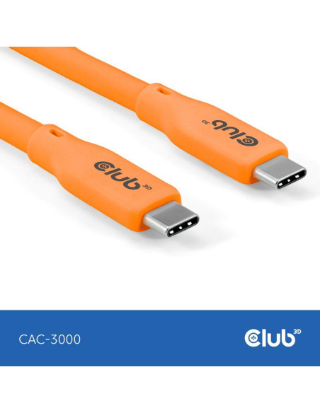 CABLE USB-C TO USB-C 2M/M/M ORANGE CAC-3000 CLUB3D