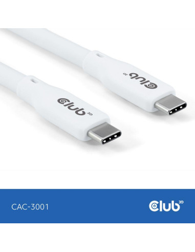 CABLE USB-C TO USB-C 2M/M/M WHITE CAC-3001 CLUB3D