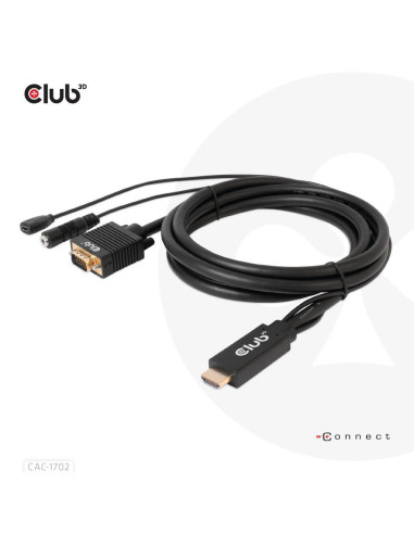 CABLE HDMI TO VGA 2M/M/M CAC-1712 CLUB3D