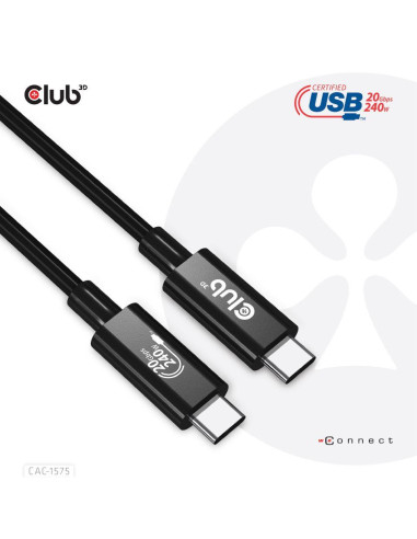 CABLE USB-C TO USB-C 2M/M/M CAC-1575 CLUB3D