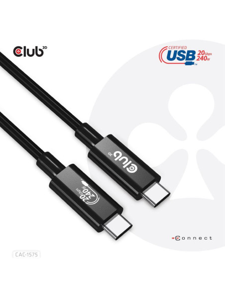 CABLE USB-C TO USB-C 2M/M/M CAC-1575 CLUB3D