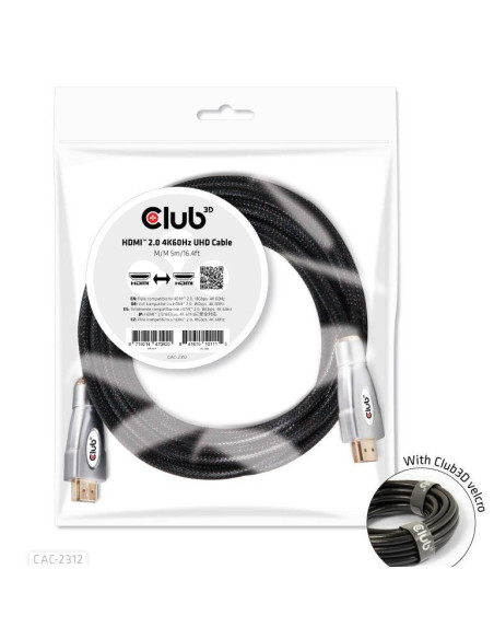 CABLE HDMI TO HDMI 5M/M/M CAC-2312 CLUB3D