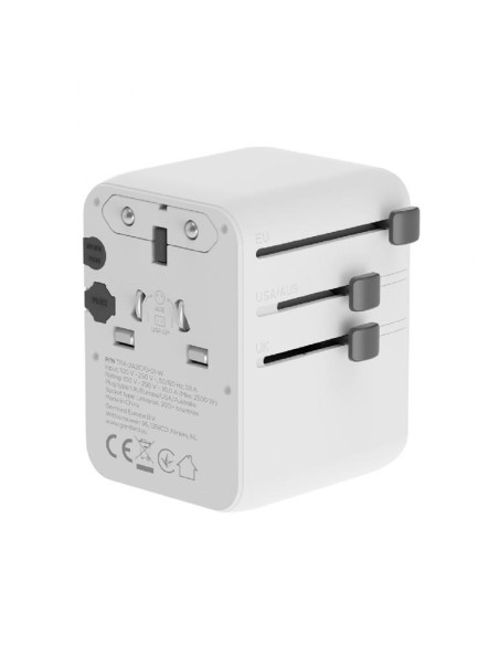 POWER ADAPTER TRAVEL 70W/WHITE TPA-2A3C70-01-W GEMBIRD