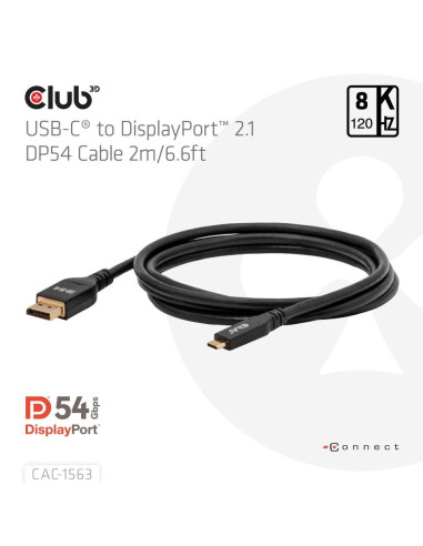 CABLE USB-C TO DP 2M/M/M CAC-1563 CLUB3D