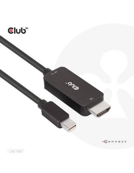CABLE MINIDP TO HDMI 1.8M/M/M CAC-1187 CLUB3D