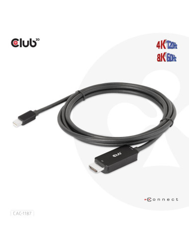 CABLE MINIDP TO HDMI 1.8M/M/M CAC-1187 CLUB3D