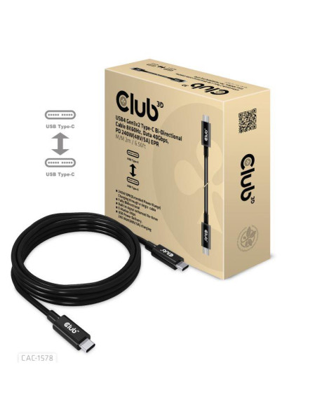CABLE USB-C BI-DIRECTIONAL 2M/M/M CAC-1578 CLUB3D