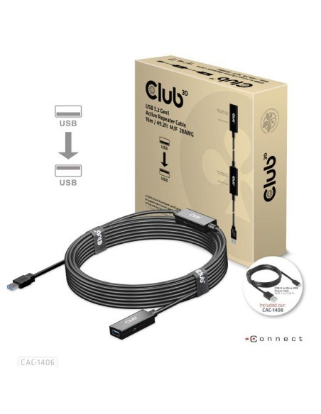 CABLE USB3.2 REPEATER 15M/M/F CAC-1406 CLUB3D
