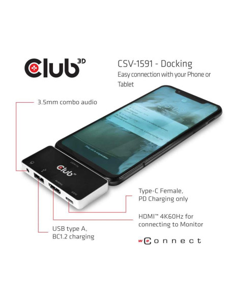 I/O HUB 4IN1 USB-C TO HDMI/100W CSV-1591 CLUB3D