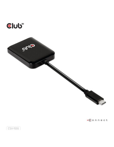 I/O HUB USB-C TO DP DUAL/CSV-1555 CLUB3D