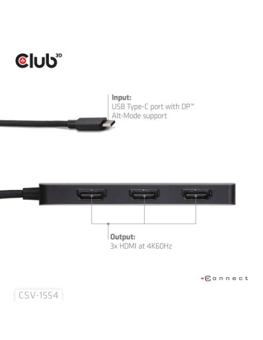 I/O HUB USB-C HDMI TRIPLE/CSV-1554 CLUB3D
