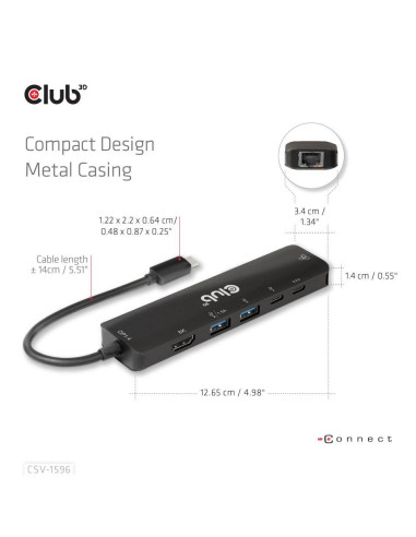 I/O HUB 6IN1 USB-C/CSV-1596 CLUB3D