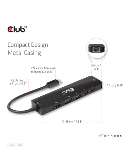 I/O HUB 6IN1 USB-C/CSV-1596 CLUB3D