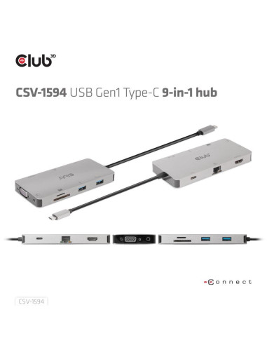 I/O HUB 9IN1 USB-C/CSV-1594 CLUB3D