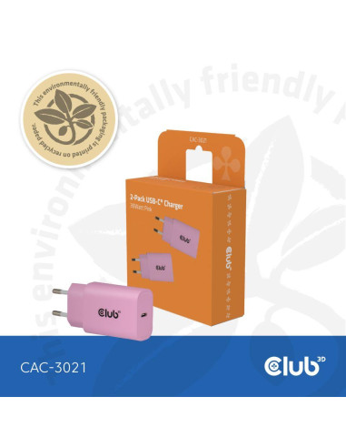 MOBILE CHARGER WALL USB-C/2PACK 30W PINK CAC-3021 CLUB3D