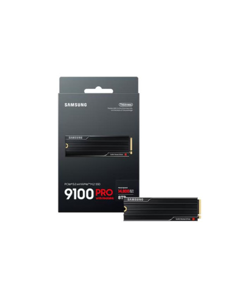 SSD, SAMSUNG, 9100 PRO, 8TB, M.2, NVMe, TLC, Write speed 13400 MBytes/sec, Read speed 14800 MBytes/sec, 3.88mm, TBW 4800 TB, MZ